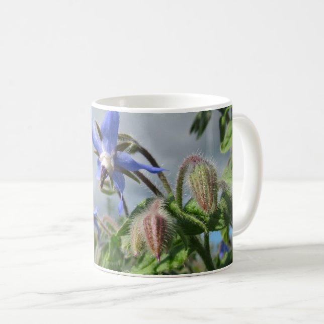 Caneca De Café Elegância Orquídea Azul-Roxo Selvagem (Frente Esquerda)