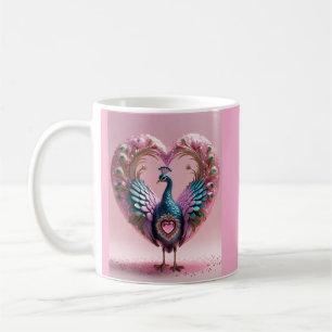 Caneca De Café "Elegância Sensível: Pavão Rosa"