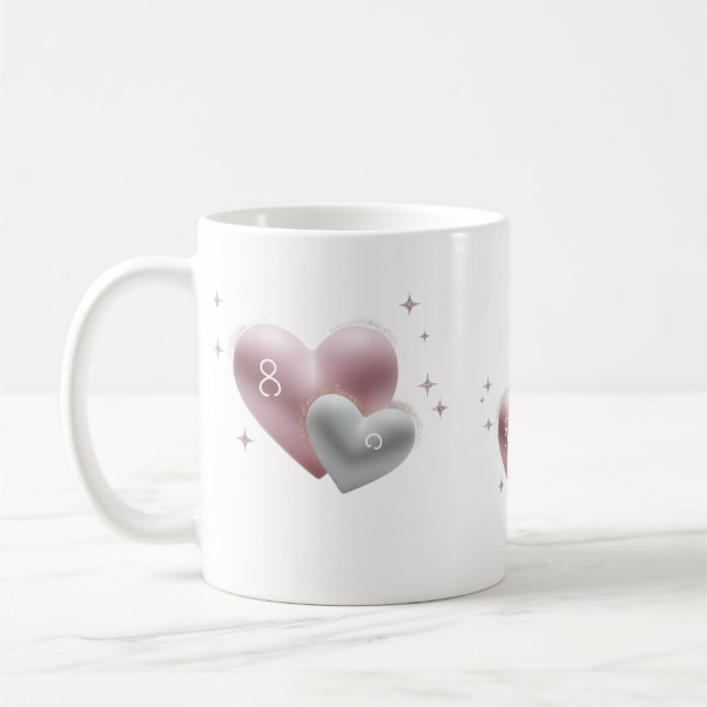 Caneca De Café Elegant 8th Anniversary Big Little Hearts Classic  (Esquerda)