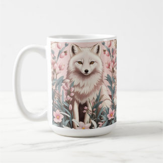 Caneca De Café Elegant Arctic Fox Pink Floral