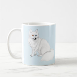 Caneca De Café Elegant Arctic Fox with Snowflake Design Mug