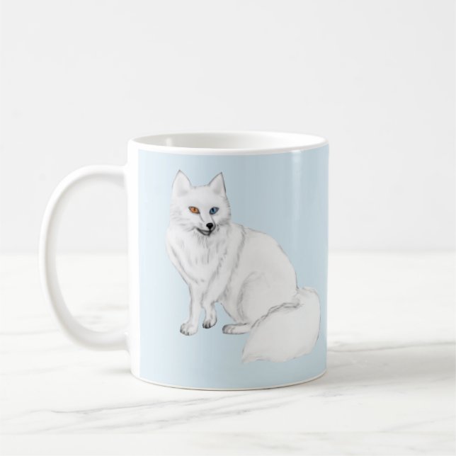 Caneca De Café Elegant Arctic Fox with Snowflake Design Mug (Esquerda)