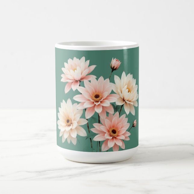 Caneca De Café Elegant Blush Chrysanthemum Art (Centro)