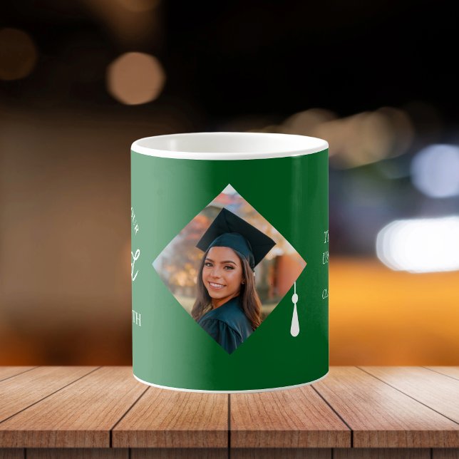 Caneca De Café Elegant Cap Topper Custom Graduate Photo Keepsake (☕ Celebrate your graduation in style with this Elegant Custom Photo Mug & the Whole Collection 🎓 !)