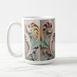 Caneca De Café Elegant Carved Floral Baroque Design