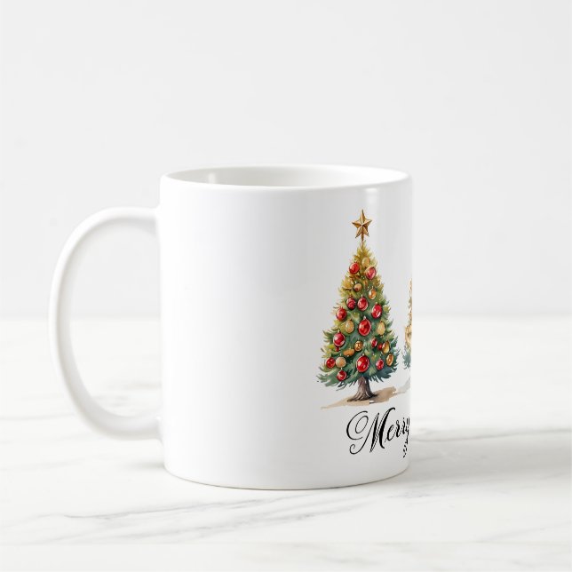 Caneca De Café Elegant Christmas Trees – Holiday Season (Esquerda)