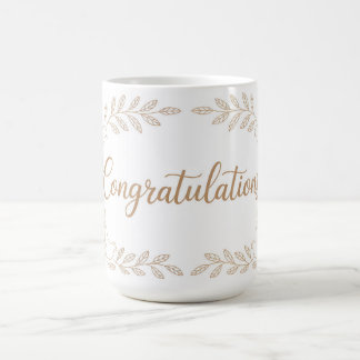 Caneca De Café Elegant "Congratulations" Greeting with Doves