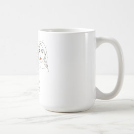 Caneca De Café Elegant Female Line Art Portrait – Minimalist Face