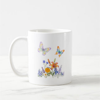 Caneca De Café Elegant Floral & Butterfly Mug – Delicate Flowers