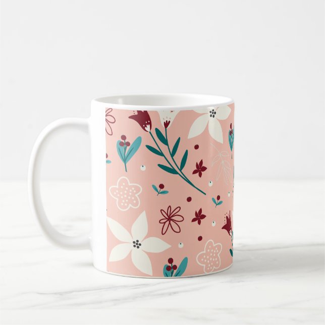 Caneca De Café Elegant Floral Classic  Mug (Esquerda)