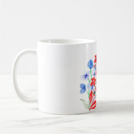 Caneca De Café Elegant Flower and Leaves Artwork | Minimal 