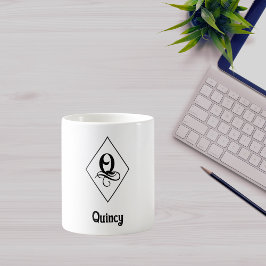Caneca De Café Elegant Geometric Initial Monogram Q