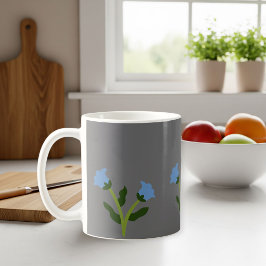 Caneca De Café Elegant Grey Mug with Floral Design
