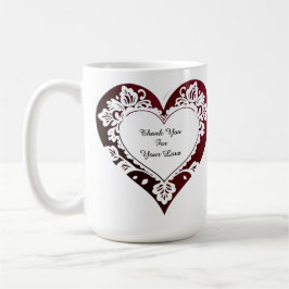 Caneca De Café Elegant Heart Card With Red Roses