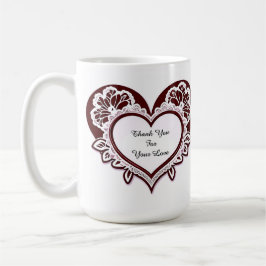 Caneca De Café Elegant Heart Card With Red Roses
