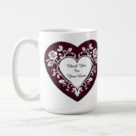 Caneca De Café Elegant Heart Card With Red Roses