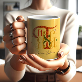 Caneca De Café Elegant Manuscript Thanks Autumn Fall Foliage