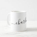 Caneca De Café Elegant Minimalist Script Modern Name Personalized<br><div class="desc">Elegant Script Name Personalized Coffee Mug in White</div>