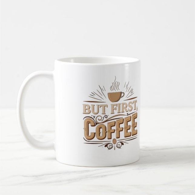 Caneca De Café Elegant Morning Brew - Clássica Coffee Lover's Mug (Esquerda)