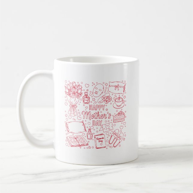 Caneca De Café Elegant Mother’s Day Artwork (Esquerda)