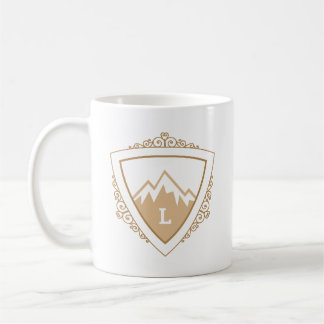 Caneca De Café Elegant Mountain Crest Monogram