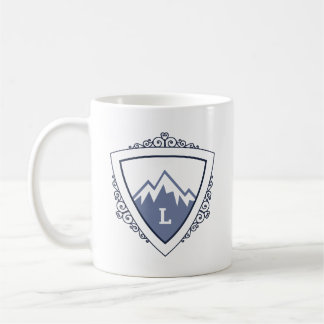 Caneca De Café Elegant Mountain Crest Monogram