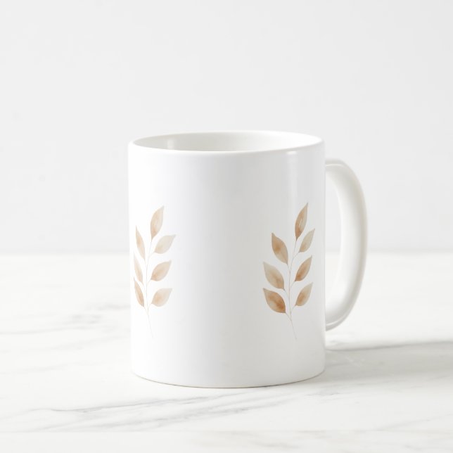 Caneca De Café Elegant Nature-Inspired Coffee Cup in Neutral  (Frente Esquerda)