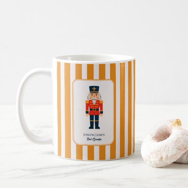 Caneca De Café Elegant Nutcracker on The Yellow Stripes (Com Donut)