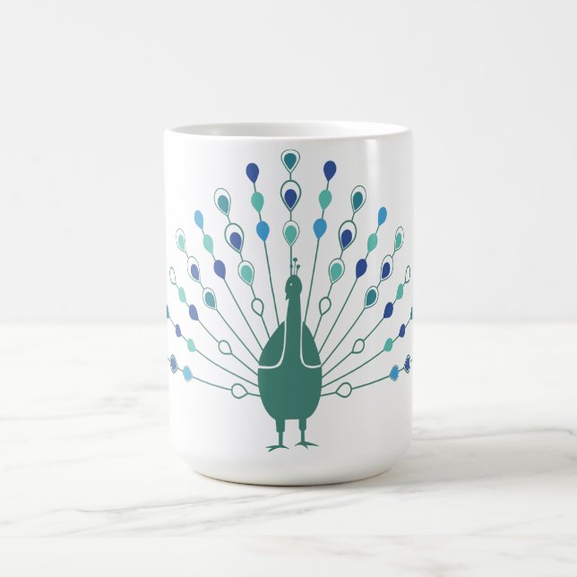 Caneca De Café Elegant Peacock Silhouette (Centro)
