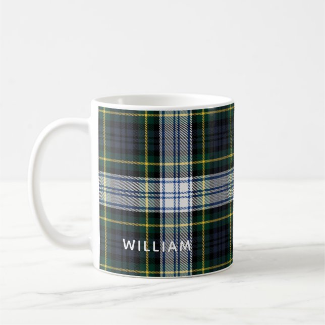 Caneca De Café Elegant Plaid Gordon Tartan Custom (Esquerda)