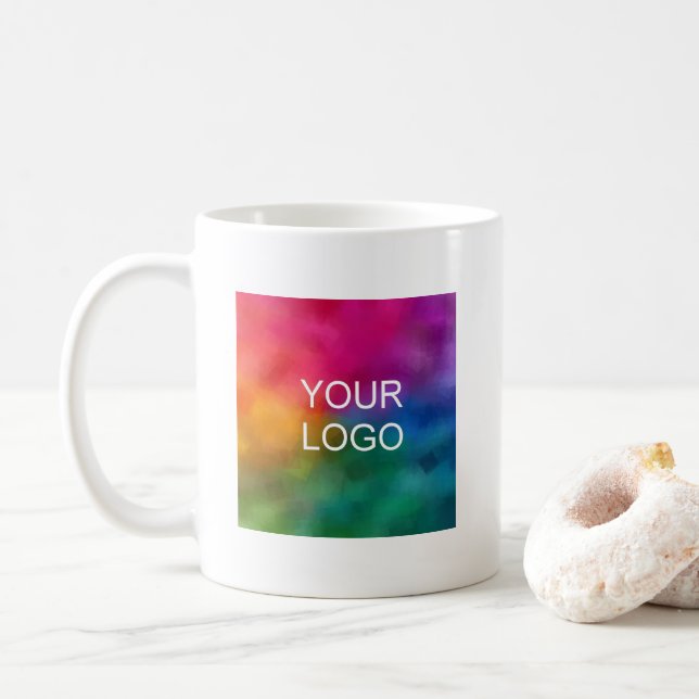 Caneca De Café Elegant Promotional Brand Upload Your Logo Here (Com Donut)