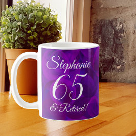 Caneca De Café Elegant Purple 65 and Retired Retirement