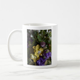 Caneca De Café Elegant Purple and Yellow Floral Art Coffee Mug