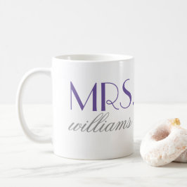 Caneca De Café Elegant Purple Personalised Wedding Monograma