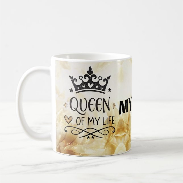 Caneca De Café Elegant Queen of my Life-my mom  (Esquerda)