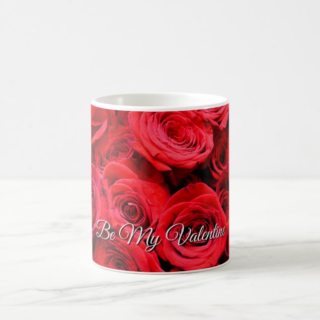Caneca De Café Elegant red roses red flowers red floral (Centro)