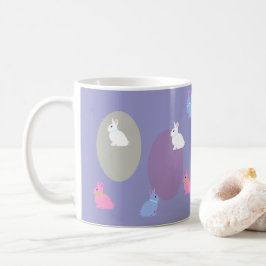 Caneca De Café Elegant Retro Lilac Rabbit Bunny Easter Mug