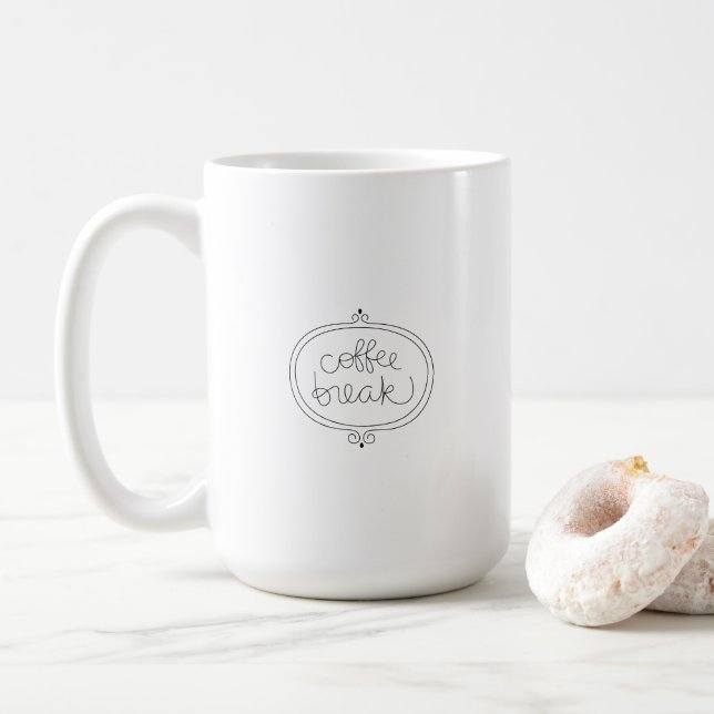 Caneca De Café Elegant Simple Coffee Break Quote Mug (Com Donut)