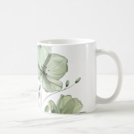 Caneca De Café Elegant Soft Green Floral Illustration Coffee Mug