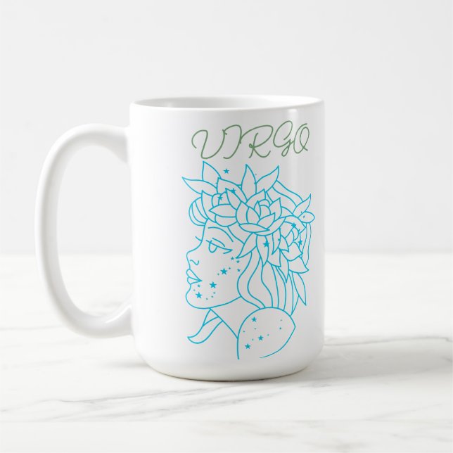 Caneca De Café Elegant Virgo Zodiac Sign T-Shirt Astrology Gift  (Esquerda)