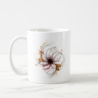 Caneca De Café Elegant Watercolor Floral Art
