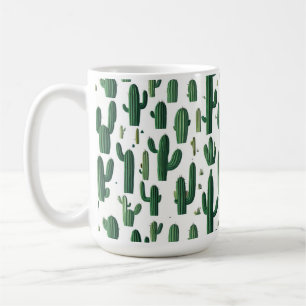 Caneca De Café Elegant White Cactus Design Mug