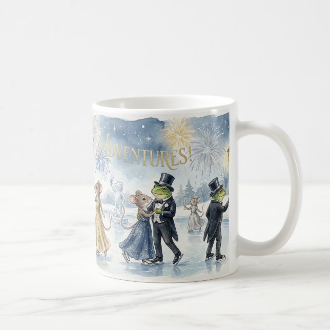 Caneca De Café “Elegant Winter Celebration – Champagne Toast Holi (Direita)