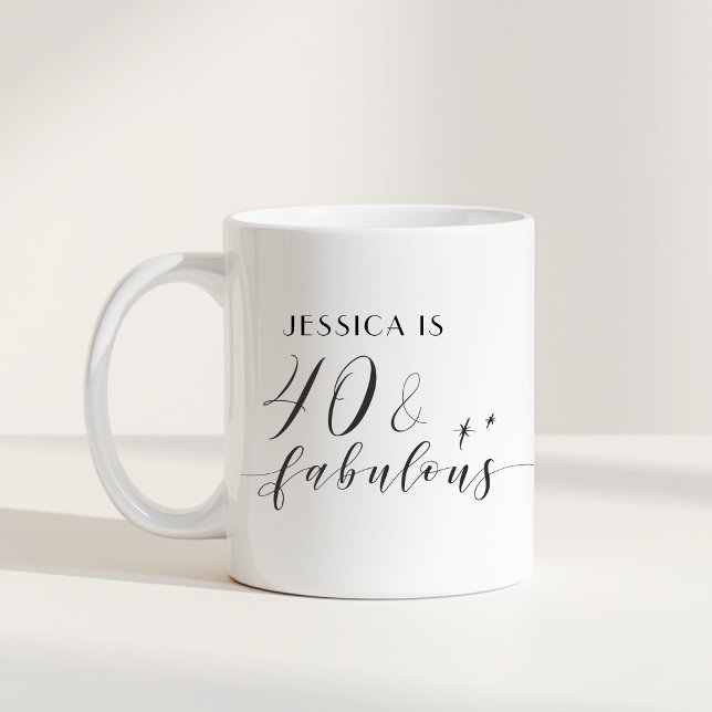 Caneca De Café Elegante 40 e Fabuloso Presente de Aniversário com (Criador carregado)