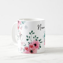 Elegante 80 Floral Rosa Birthday Nana