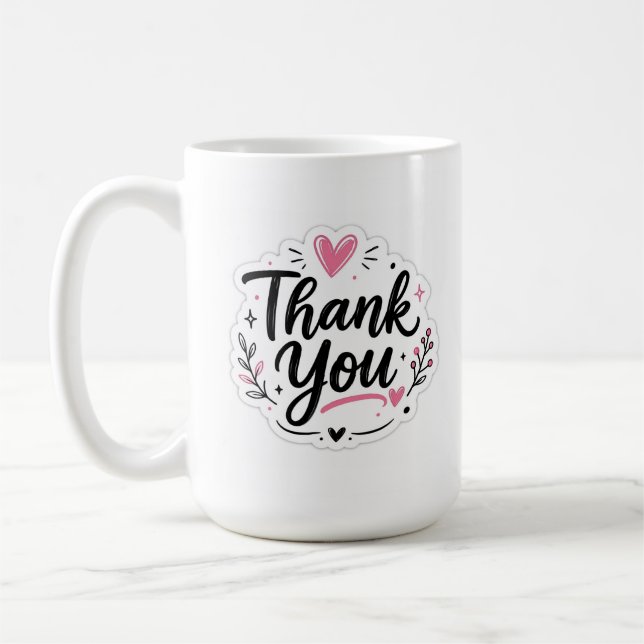 Caneca De Café Elegante Agradecimento | Belo Presente de Apreciaç (Esquerda)