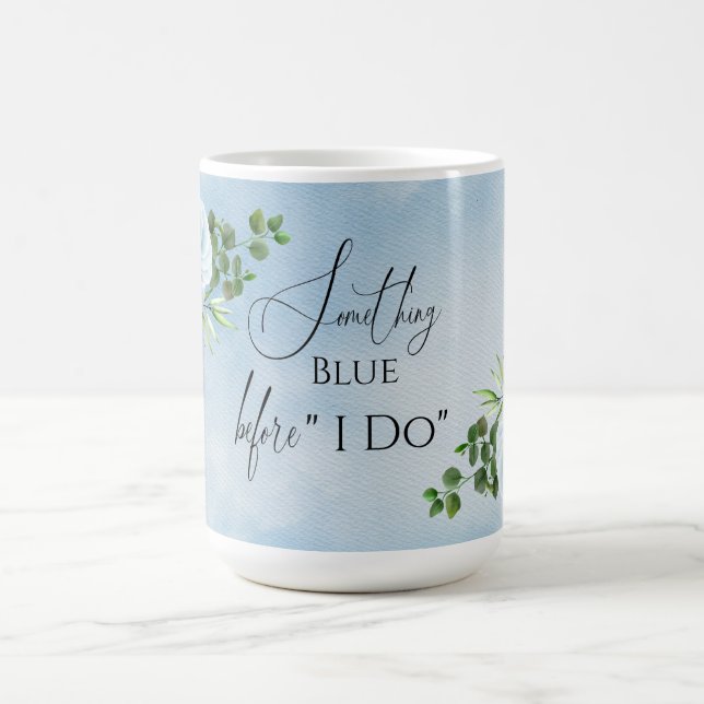 Caneca De Café Elegante Algo Chá de panela Floral Azul (Centro)