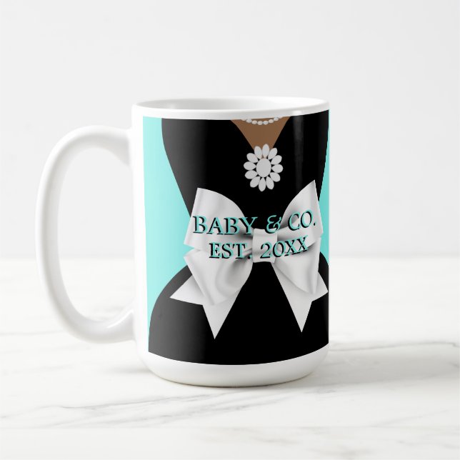 Caneca De Café Elegante Aqua Tiffany Mamãe Étnica de Gravidez (Esquerda)