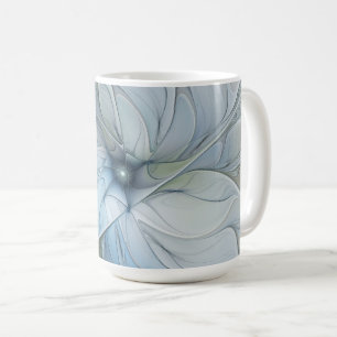 Caneca De Café Elegante Beleza Arte Fractal Abstrata Moderna Flor