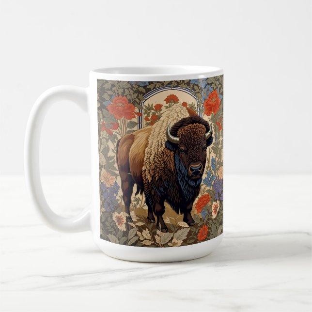 Caneca De Café Elegante Bison William Morris Inspirou (Esquerda)